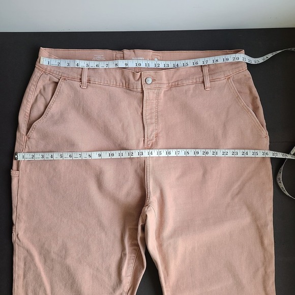 Old Navy Extra High Rise Jeans 24 Curvy Ski-Hi Straight Dusty Pink Smooth - Picture 9 of 12